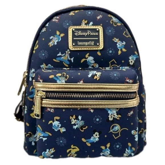 Loungefly Handbags - Disney Parks Walt Disney World 50th Anniversary Blue Loungefly Mini Backpack NWT